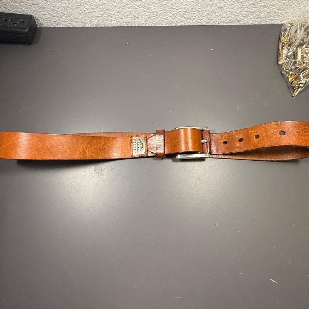 Nautica Brown Leather Men's Belt